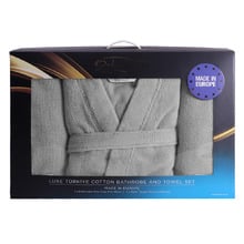 3 Piece Luxe Cotton Bathrobe & Towel Set